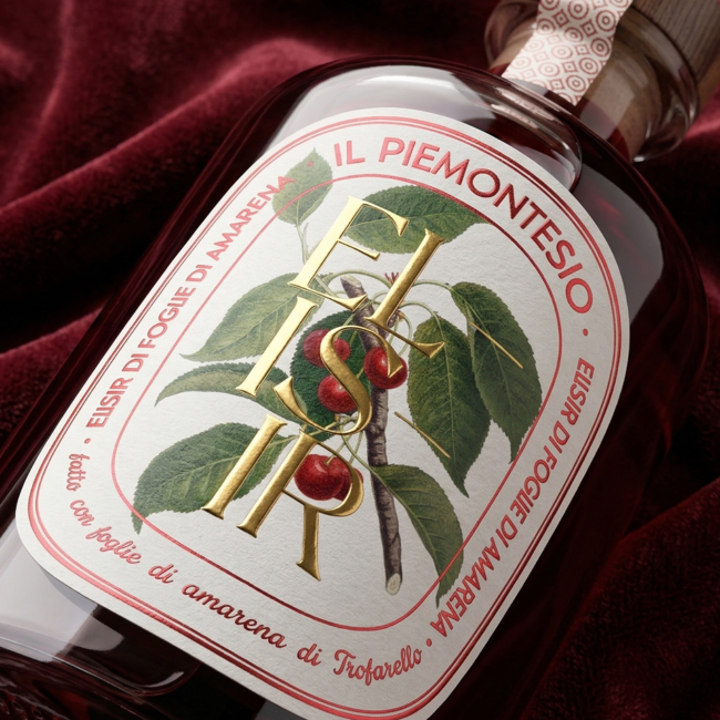 Design etichetta per spirit Elisir alle Amarene