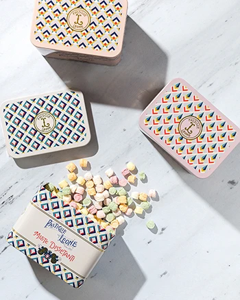 Packaging design per confezione in latta per Pastiglie Leone 1857 Torino